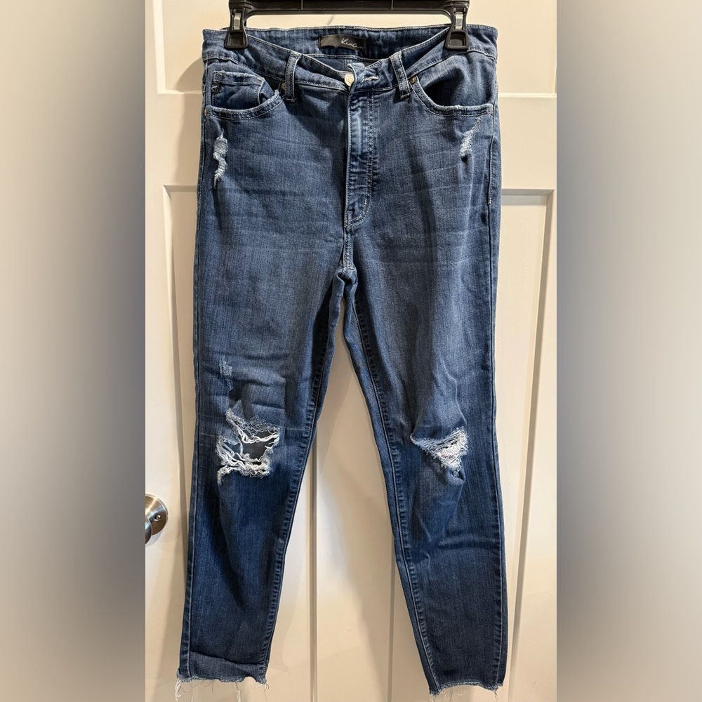 KanCan Women's Skinny Distressed Jeans - Blue Wash